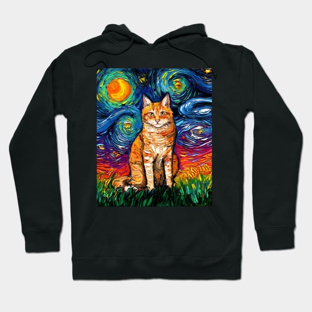 Orange Tabby Night 2 Hoodie by sagittariusgallery